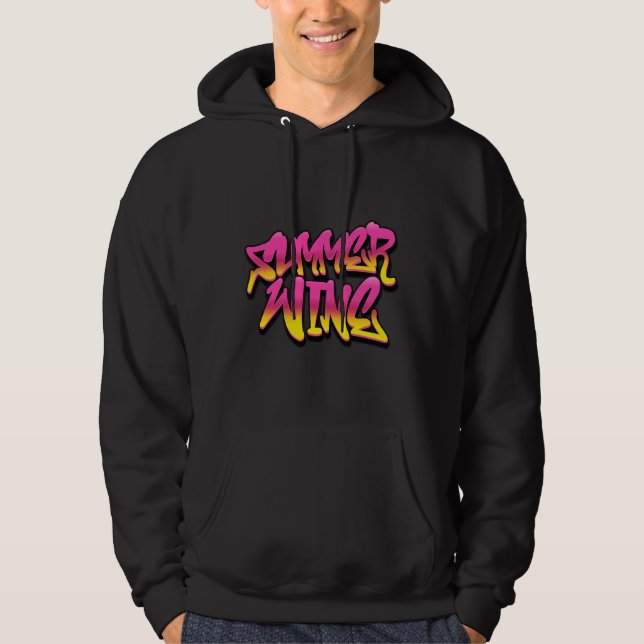 Summer Wine Graffiti Style Summer Wine Sign Hoodie (Front)