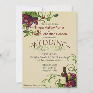 Summer Wine Vineyard Romantic Wedding Invitation