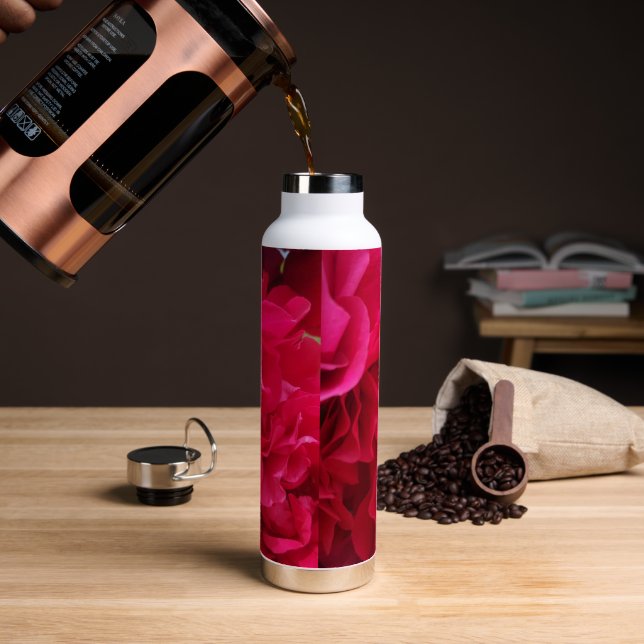 Summer  & Winter Classic Rose Flower  Water Bottle (Coffee)