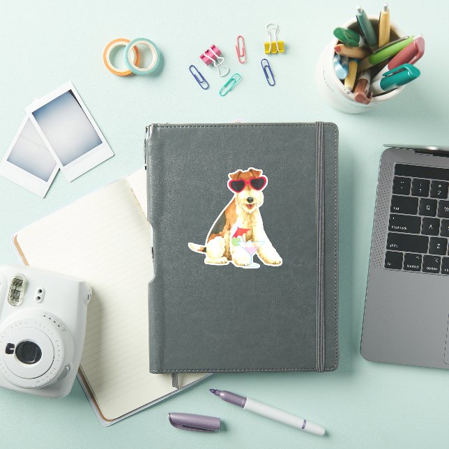Summer Wire Fox Terrier Vinyl Sticker (iPad Cover)