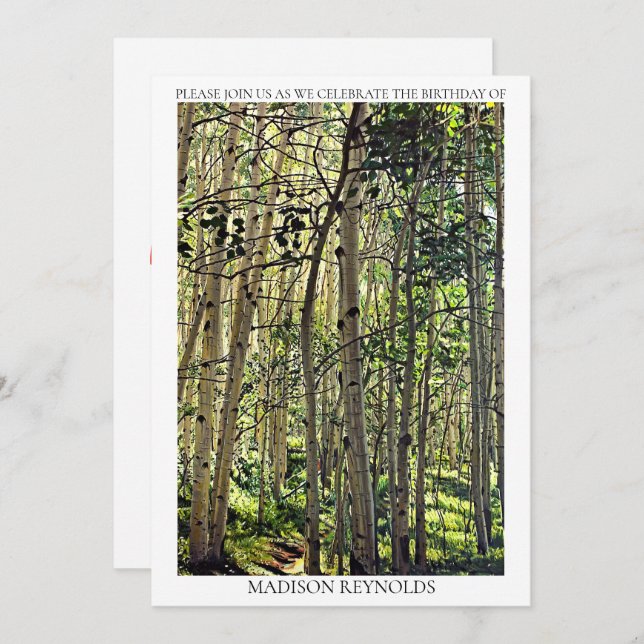 Summer with Aspen Trees in Colorado Birthday (Front/Back)