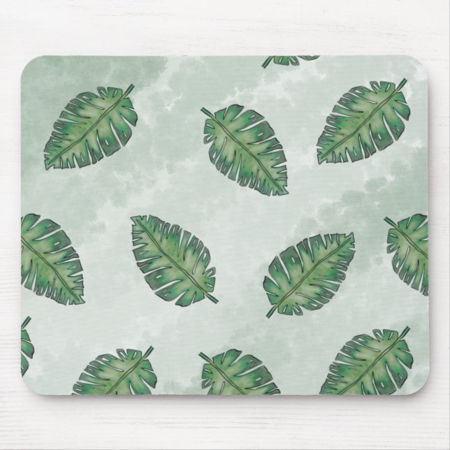 Summer With Green Leaf Mouse Mat (Front)