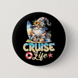 Summer With My Gnomies Vacation Cruise Life Gnome  6 Cm Round Badge