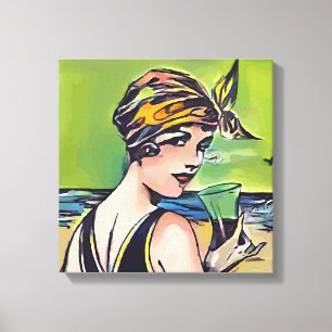Summer woman canvas print