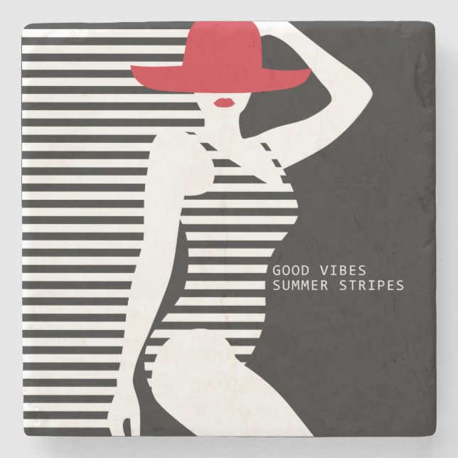 Summer Woman stone coasters (Front)