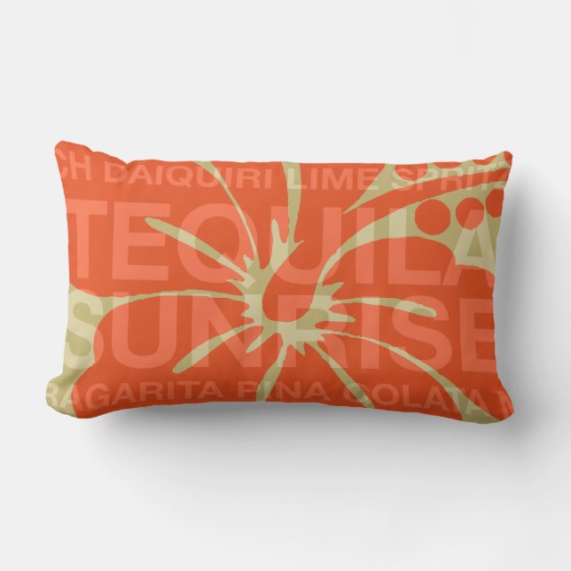 Summer Words Cocktails and Hibiscus Pillows (Front)