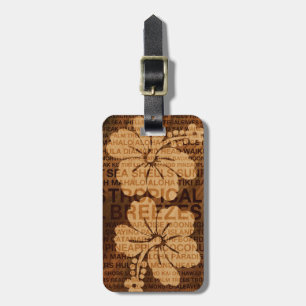 Summer Words Hawaiian Faux Wood Luggage Tags