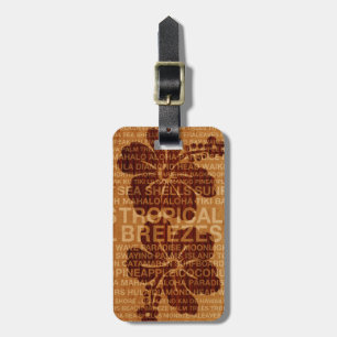 Summer Words Hawaiian Faux Wood Luggage Tags