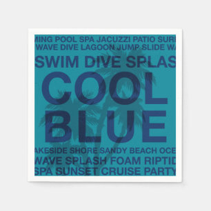 Summer Words Poolside and Palm Tree Paper Napkins
