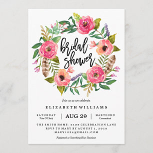 Summer Wreath Bridal Shower Invitation
