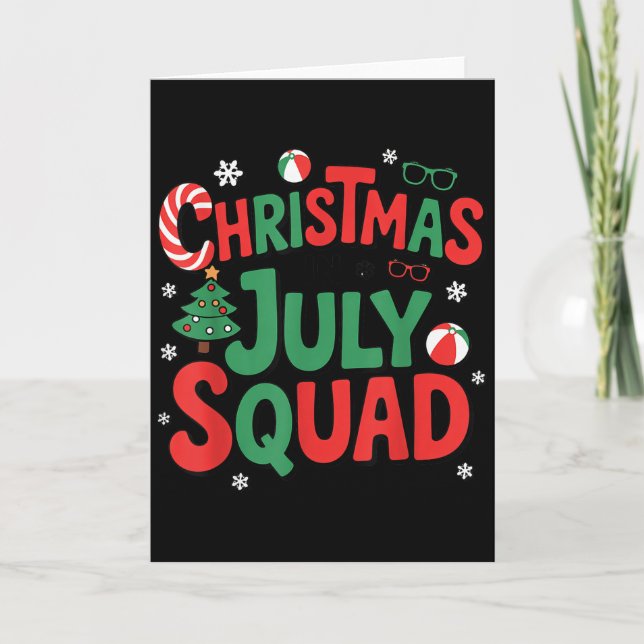 Summer Xmas Christmas In July Squad Funny Aloha To Card (Front)
