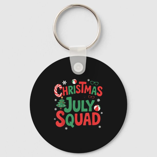Summer Xmas Christmas In July Squad Funny Aloha To Key Ring (Front)