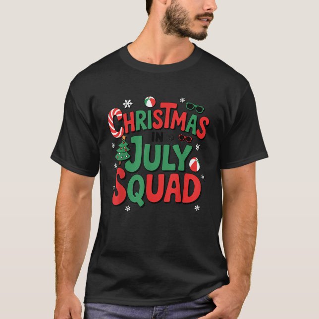 Summer Xmas Christmas In July Squad Funny Aloha To T-Shirt (Front)