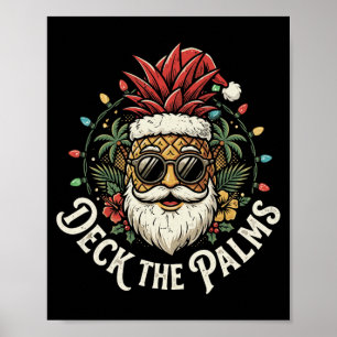 Summer Xmas Deck The Palms Trocal ne Santa Poster