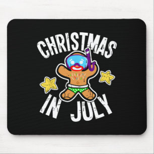 Summer Xmas Gingerbread Man Snorkel For Christmas Mouse Mat