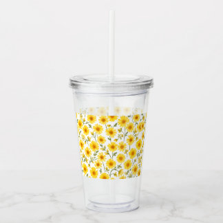 "Summer Yellow Flower Tumbler - 16oz, Sweatproof"