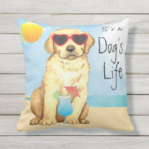 Summer Yellow Lab Outdoor Pillow