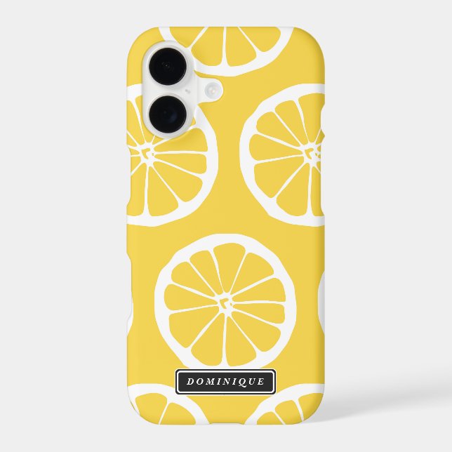 Summer Yellow Lemon Slices Pattern iPhone Case (Back)