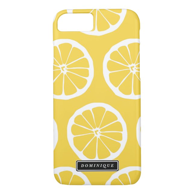 Summer Yellow Lemon Slices Pattern iPhone Case (Back)