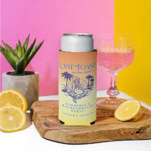Summer Yellow Mermaid Cowgirl Birthday Party Seltzer Can Cooler