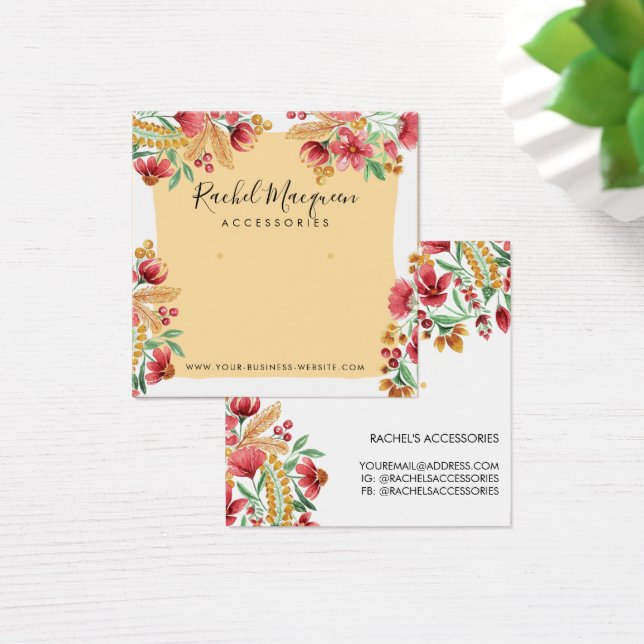 Summer Yellow Pink Red Floral Earring Display (Desk)