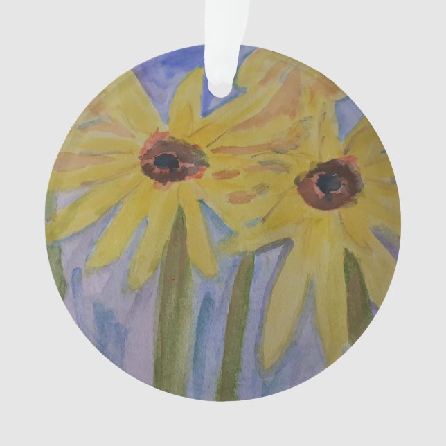 Summer Yellow Sunflowers Acrylic Ornament (Front)