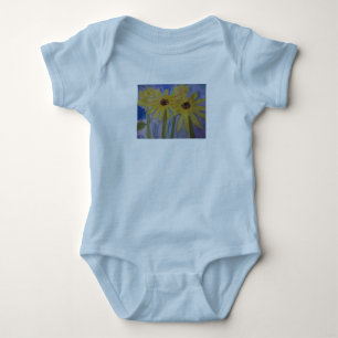 Summer Yellow Sunflowers Baby Bodysuit