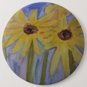 Summer Yellow Sunflowers Badge