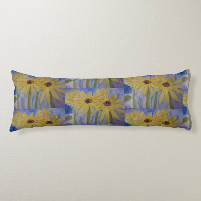 Summer Yellow Sunflowers Body Cushion (Front)