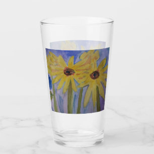 Summer Yellow Sunflowers Glass
