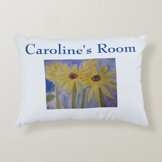 Summer Yellow Sunflowers Personalised  Decorative Cushion (Front)