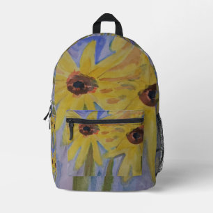 Summer Yellow Sunflowers Printed Backpack