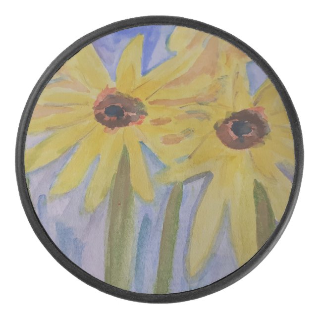 Summer Yellow Sunflowers Puck (Front)