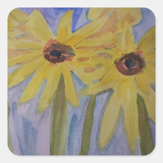 Summer Yellow Sunflowers Sticker (Front)