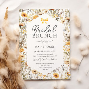 Summer Yellow Wildflower Bridal Shower Brunch Invitation