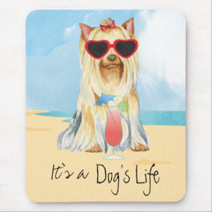 Summer Yorkie Mouse Mat
