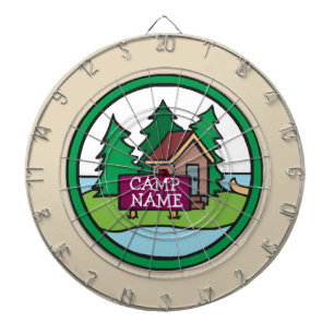 Summer youth camp cabin island w/custom sign dartboard