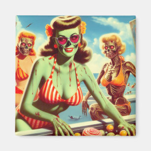 Summer Zombie Pin-up Magnet
