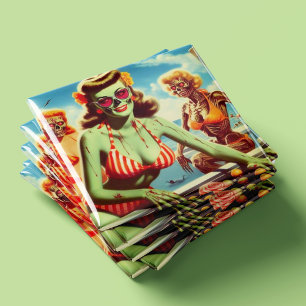 Summer Zombie Pin-up Magnet