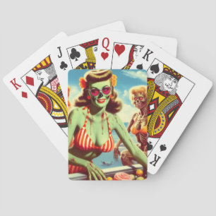 Summer Zombie Pin-up Playing Cards