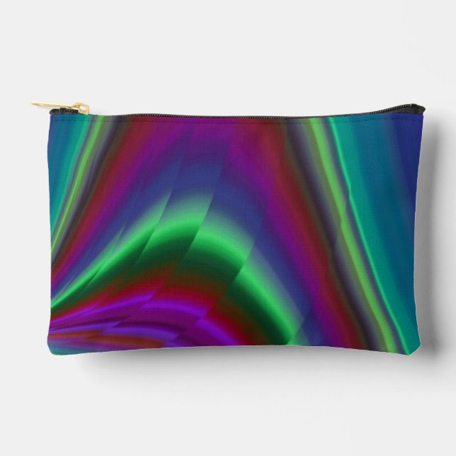 Summerfeeling , Abstract 3D Rainbowart Accessory Pouch (Front)