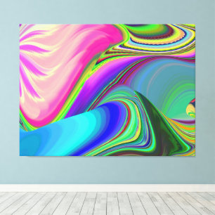 Summerfeeling , Abstract 3D Rainbowart Canvas Print
