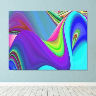 Summerfeeling , Abstract 3D Rainbowart Canvas Print