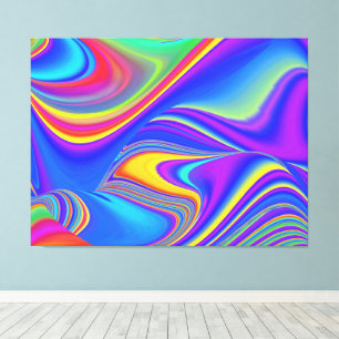 Summerfeeling , Abstract 3D Rainbowart Canvas Print
