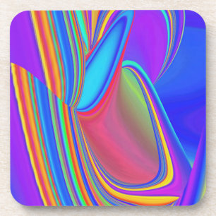Summerfeeling , Abstract 3D Rainbowart Coaster