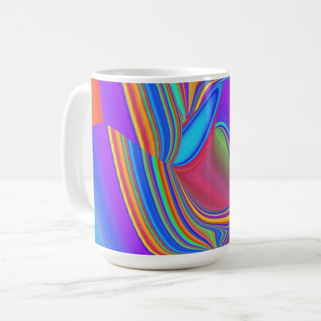 Summerfeeling , Abstract 3D Rainbowart Coffee Mug (Front Left)