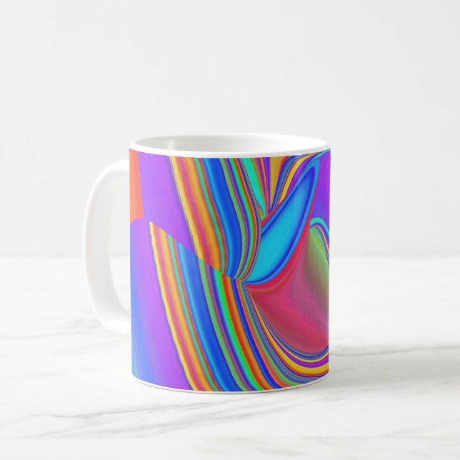 Summerfeeling , Abstract 3D Rainbowart Coffee Mug (Front Left)