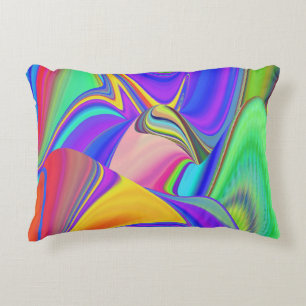 Summerfeeling , Abstract 3D Rainbowart Decorative Cushion