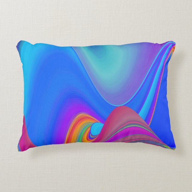 Summerfeeling , Abstract 3D Rainbowart Decorative Cushion (Front)