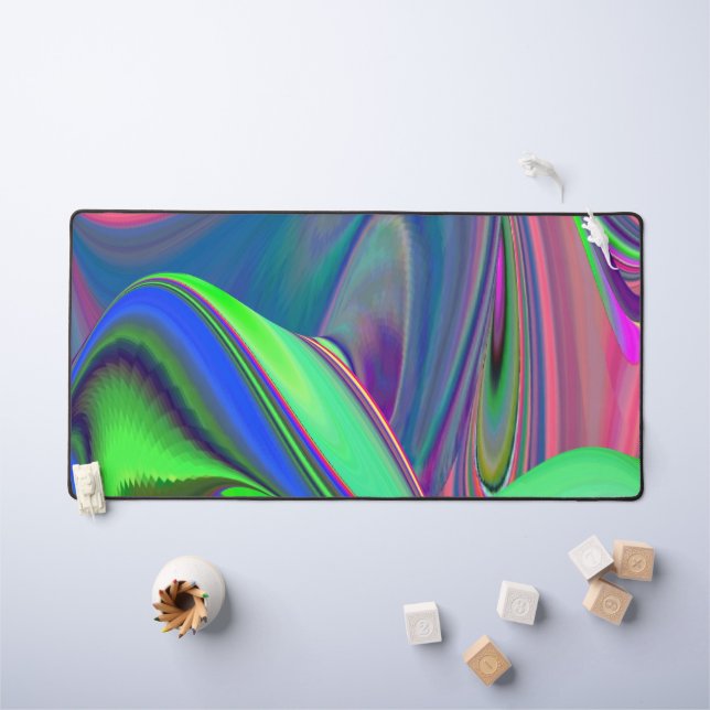 Summerfeeling , Abstract 3D Rainbowart Desk Mat (Kids Table)